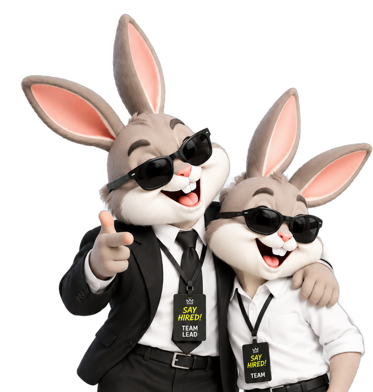 กระต่าย SAY HIRED! คู่หัวหน้าลูกน้อง ชี้นิ้วยิ้ม
